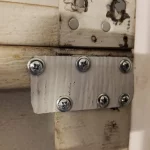 close up of garage door repair