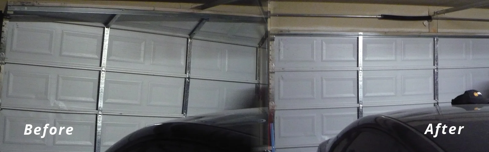 before and after garage door repair